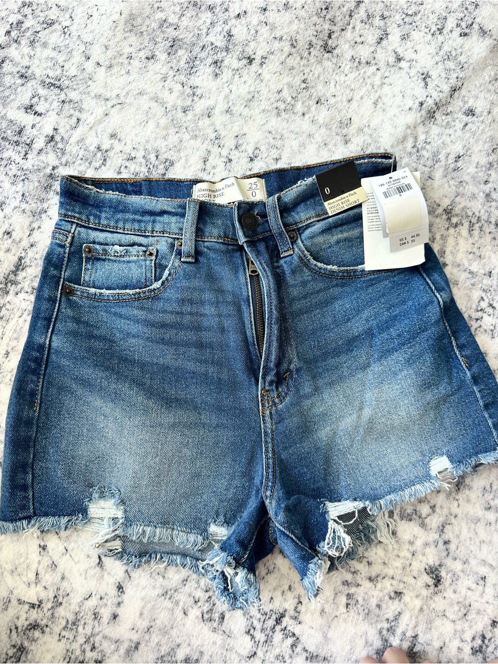 Abercrombie & Fitch High-Rise Distressed Denim Shorts